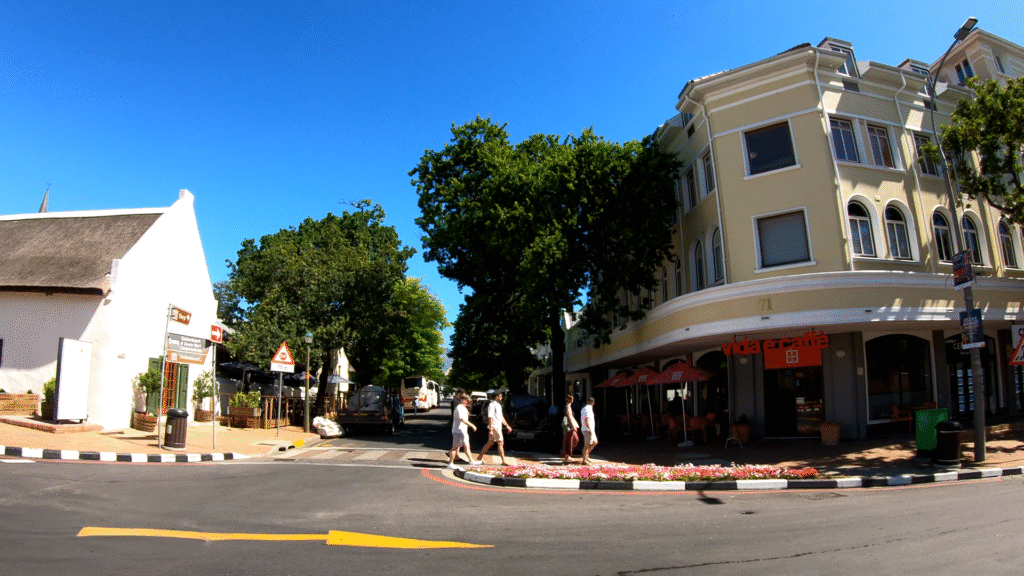 Tourists walking Stellenbosch Town
